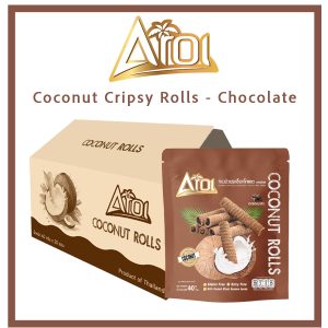 AROI Coconut Crispy Rolls- Chocolate 40g *NEW ARRIVAL! Promo! - Image 3